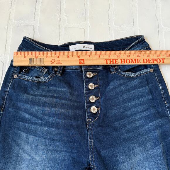 KanCan Curvy Distressed Medium Wash Button Stretch Denim Jeans -sz 5/26 - Picture 6 of 6